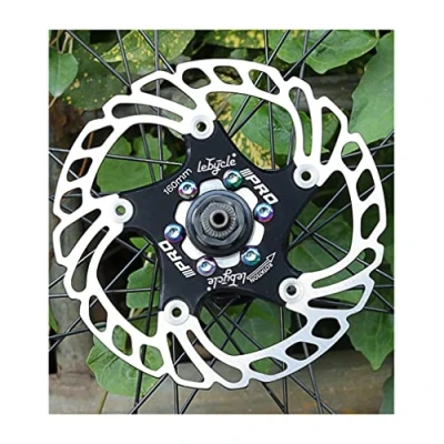 Image of SHKJ Bike Floating Disc Brake Rotor 140mm 160mm 180mm 203mm 6 Bolts Rotors For Road Mountain MTB BMX (Color : Black 140mm)