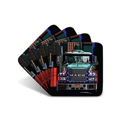 Image of New York &quot;Mack&quot; Set of 4 Coasters American USA Gift by Leslie Gerry
