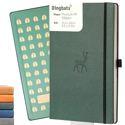 Image of Dingbats* Wildlife Squared Extra Large A4 Notebook PU Leather Hardcover Journal for Work, Writing Pocket, Elastic Closure, Pen Holder, Bookmark
