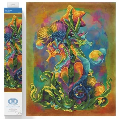 Image of DIAMOND DOTZ Painting Kit: Intermediate, DD12, Sea Horses, 52 x 66cm