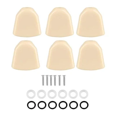 Image of Guitar Tuning Peg Button, 6 Pcs/Set Acrylic Pegs Buttons Machine Heads for Guitar(Beige)