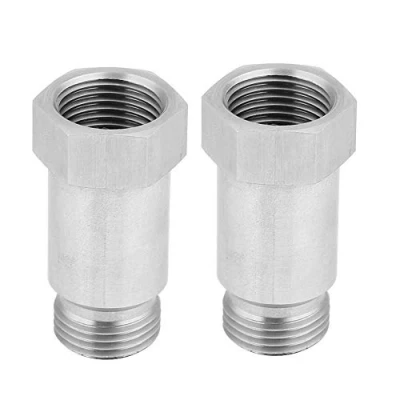 Image of 2Pcs Stainless Steel o2 Oxygen sensor Bung Adapater Extension, Universal Spacer Extender Isolator for Exhaust Systems, 45mm M18*1.5