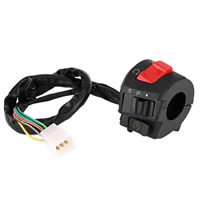 Image of Qiilu Motorbike Switches Handlebar, 1 Pair Motorcycle 7/8inch Left and Right Handlebar Mount Switch with Horn Ignition Control