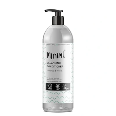 Image of Miniml Natural Cleansing Hair Conditioner Tea Tree and Mint, Purifying Formula, Normal to Oily Hair, Suitable for Sensitive Scalp Skin, Sulphate Paraben Free,Vegan Cruelty Free, 1L Bottle
