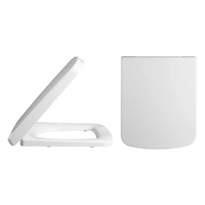Image of JT Pickfords White Luxury Square Quick Release Soft Close Toilet Seat Squared Edges Top Fix &amp; Easy Clean