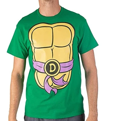 Image of Teenage Mutant Ninja Turtles TMNT Mens Turtle Power Costume T Shirt, Purple 2XL