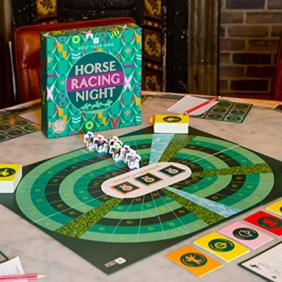 Image of Talking Tables Horse Racing Board Game for Family Games Night Riding Jockey, Age 14+, Birthday, HOST HORSERACE, Gamehorse