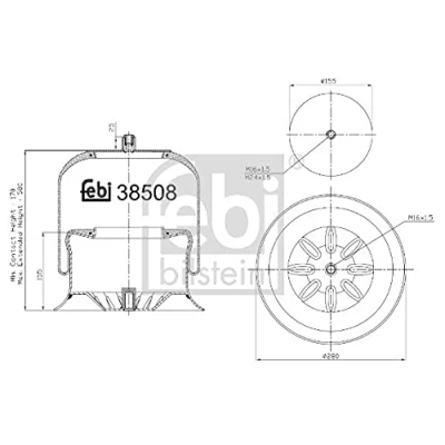 Image of 9423204821, A9423204821 Boot, air suspension FEBI BILSTEIN 38508 Front Axle Left, Right