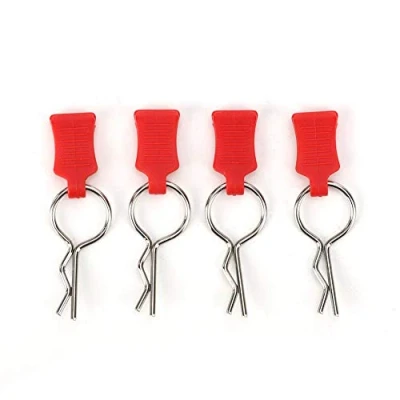 Image of Body Shell Clip Pin, RC Car Clipl Aluminum alloy&amp;Steel 1/5 1/8 Scale Pin + Fixing Bracket Set Parts Truck Buggy (Red)