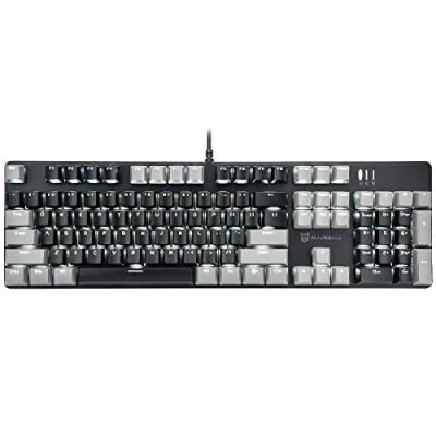 Image of Mecool Mechanical Gaming Keyboard Wired White Backlit Brown Switches Full Size 104 Keys US Layout Gray and Black