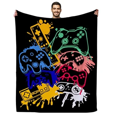 Image of Gamer Blanket Super Soft Flannel Gaming Throw Cozy Lightweight Blankets Gifts for Men Boys 50&quot; X40&quot;