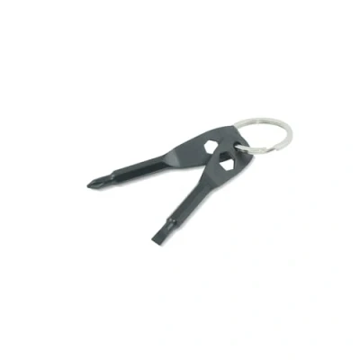 Image of Portable Screwdriver Keychain, Multi Function Set Keychain Including Flat Head and Phillips nut Driver hex Screwdriver, Men&#039;s Tool. (Black)