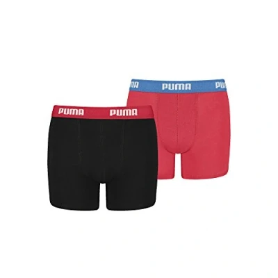 Image of PUMA Boy&#039;s Underwear Boxer Shorts Basic (2 Pack), Red/Black, 134 140 (Pack of 2)
