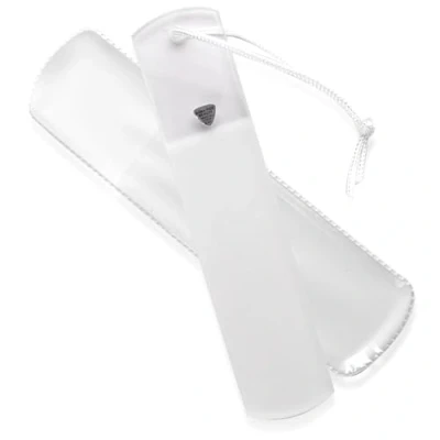 Image of Bona Fide Beauty Czech Glass Foot File with Protective Sleeve, Dual Sided High Grit Rasp, Scraper Cord in Clear Color