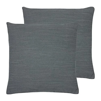 Image of Evans Lichfield Dalton Twin Pack Polyester Filled Cushions, Charcoal, 43 x 43cm