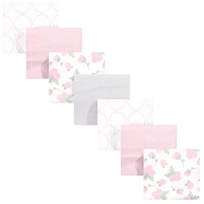 Image of Hudson Baby Unisex Cotton Flannel Receiving Blankets Bundle, Pink Rose, One Size