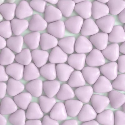 Image of Chocolate MINI Dragees Heart Shaped Sugar Coated Confectionery Lilac For Wedding Favours and Baby Showers Pack of 150 Hearts (150 Grams)