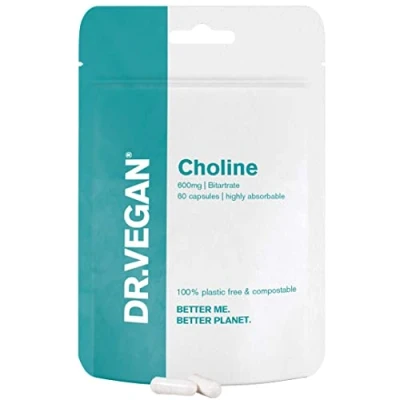 Image of DR.VEGAN Choline, 600mg 60 x 300mg Vegan Friendly Capsules One Month Supply Two A Day 30
