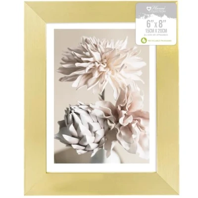 Image of Home Collection Stylish Gold Photo Frame Table &amp; Wall Display Glass Window Gift 6 x 8 15 20cm