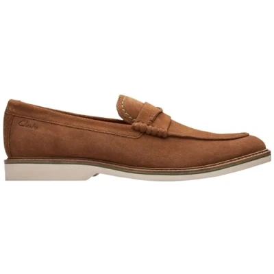 Image of Clarks Men&#039;s Atticus LT Slip Loafer Flat, Cola Suede, 10 UK