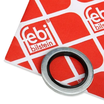 Image of 110265505R, 7700266044, 7700733555, 8200641648 Oil Drain Plug Gasket FEBI BILSTEIN 44793 Elastomer RENAULT: CLIO 2, 3, Trafic 3