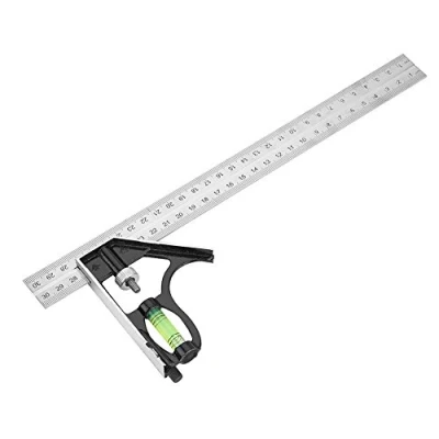 Image of Combination Angle Ruler,300mm 12inch Stainless Steel+Zinc Alloy Adjustable Right Ruler Professional Engineer Measuring Tool with Clear and Accurate Calibration