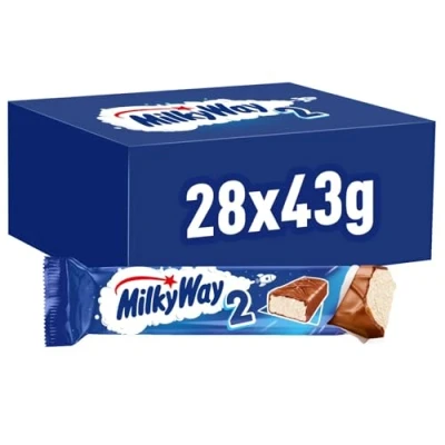 Image of Milky Way Milk Chocolate &amp; Nougat Bars Bulk Box, 28 of 43g