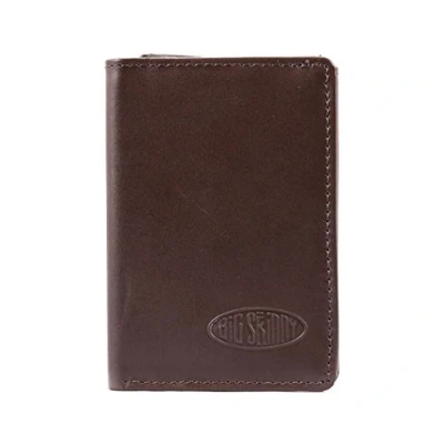 Image of Big Skinny Men&#039;s Tri Fold Leather Slim Wallet, Holds Up to 25 Cards, Brown