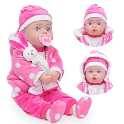 Image of Molly Dolly Cutie Baby Doll &amp; Bunny Comforter Large 21&quot; Lifelike Dolls For Girls Age 1 Up Includes Dummy Sounds Soft Bodied Toy 2 3 Year Old