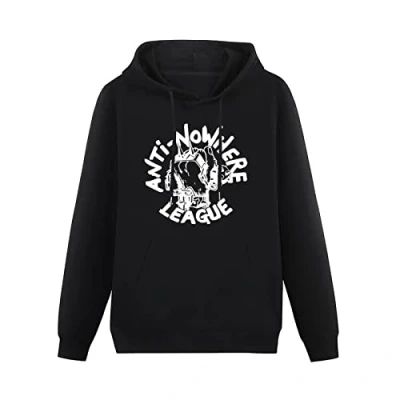 Image of XIAOYE Anti Nowhere League Black Hoodie Unisex Men&#039;s Graphic Sweatshirt L