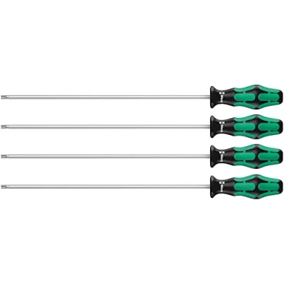 Image of Wera 367/4 TORX® HF Kraftform extra long blade with holding function screwdriver set, 4pc, 05028074001