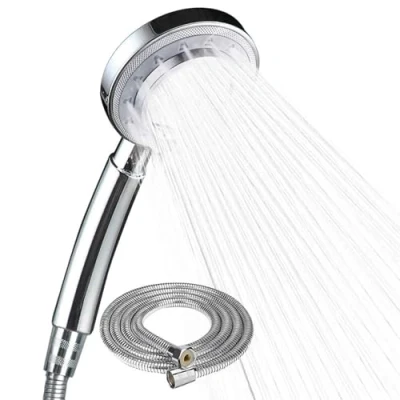 Image of HONZUEN Shower Head with Hose Set 1.5M, Water Saving High Pressure Head, Universal Handheld for Low 3 Sprays Settings