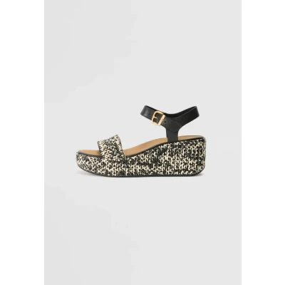 Image of Fitflop Platfforms Wedge Sandal Black/Ivory Size 4 Female