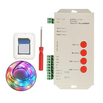 Image of MASUNN DC5 24V T1000S SD Card LED Pixel RGB Full Color Controller for WS2812B 6803 WS2811 Strip Light