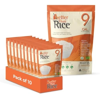 Image of Better Than Rice (Pack of 10, 385g Each) Zero Carbohydrate 385 Grams Made from Organic Konjac Flour Keto Paleo Diet and Vegan Sugar Low Calorie Food