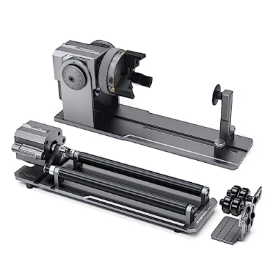 Image of ATOMSTACK R1 Pro Rotary Roller, 3 in 1 Jaw Roller with Risers for Laser Engraver, Y axis 180 Angle Adjustment Engraving Cylindrical Object Boxes, Wine Glass, Tumbler, Ring