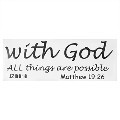 Image of PVC Wall Art Decals, Letters Stickers, Removable Modern Proverbs Bible Verses Ideal for Home Decor