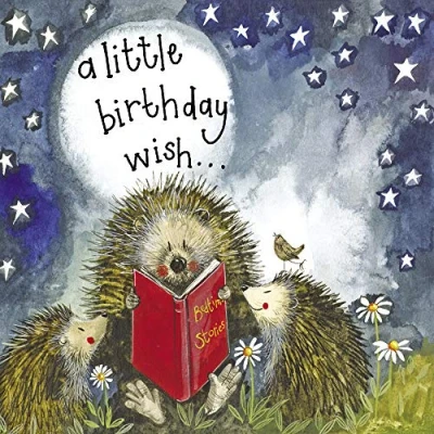 Image of ALEX CLARK Hedgehog Storytime Birthday Card British Wildlife Countryside Nature Greeting Cards To Celebrate Designed and Printed in the UK…
