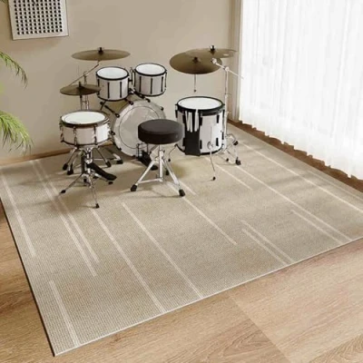 Image of Drum Mat Rug Soundproof Rugs 180 x 140 cm Non Slip Carpet Musical Instrument Pads Professional Rectangle Electronic Jazz Kit, For Bass Snare And Other