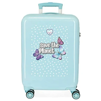 Image of Movom Save the Planet Green Cabin Suitcase 38x55x20 cm Rigid ABS Combination lock 34 Litre 2.6 Kg 4 Double Wheels Hand Luggage