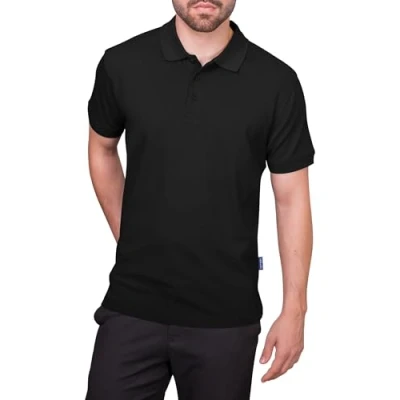 Image of HRM Men&#039;s Heavy M Polo Shirt, Black, XXXXXXL