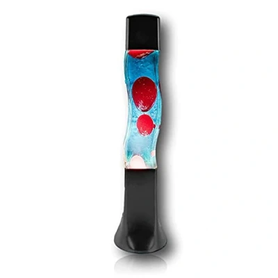 Image of Cool Lamp Groovy Blue Liquid Red Wax Wavy Design