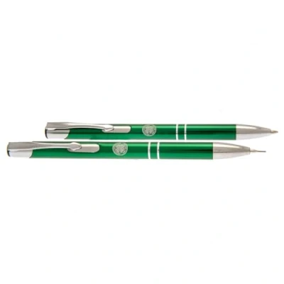 Image of Celtic FC Executive Crest Pen &amp; Pencil Set (One Size) (Green/Silver)