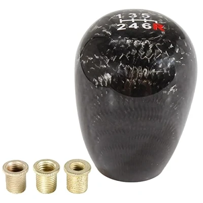 Image of muge racing Gear Shift Knob Carbon Fiber 6 Speed Shifter Universal for Most Cars with 3 Adapters(8mm/10mm/12mm)