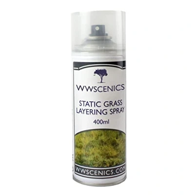 Image of War World Scenics Static Grass Layering Spray Can 400ml For Model Railway Dioramas &amp; Wargame Terrain
