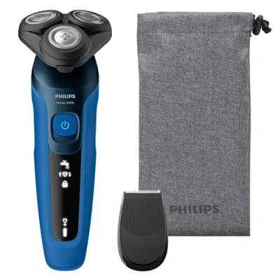 Image of Philips Shaver Series 5000, Wet and Dry Electric Shaver, ComfortTech blades 360, Contour Heads, Advanced Display, SmartClick Precision Trimmer, S5466/18 For Unisex Adults