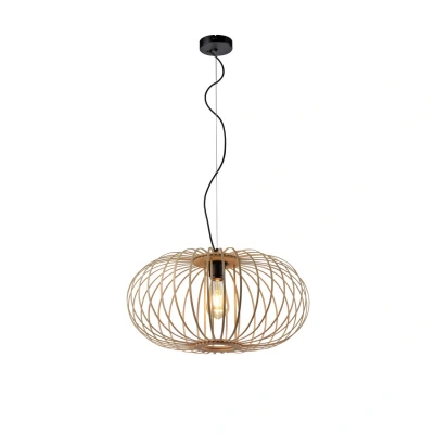Image of JUST LIGHT. Racoon hanging light with wooden shade