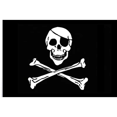 Image of Pirates Flag Jolly Roger Skull And Cross Bones 153cm x 90cm Halloween Double Sided Durable Design
