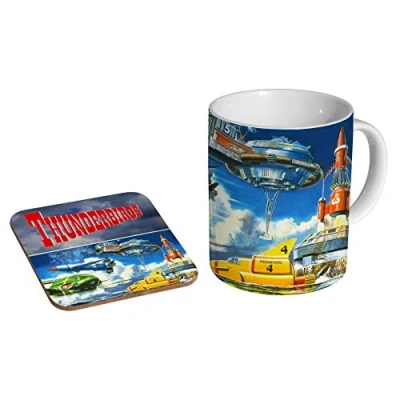 Image of Thunderbirds Ships Awesome Ceramic Coffee MUG + Coaster Gift Set …