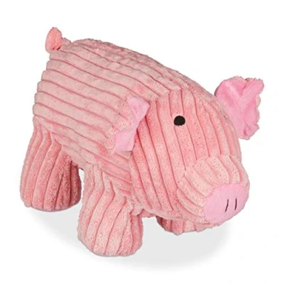 Image of Relaxdays Pig Stop Floor Standing Original Door Sack Plush Figure with Sand Filling 15 cm High Pink, Polyester 50%, 1 Item